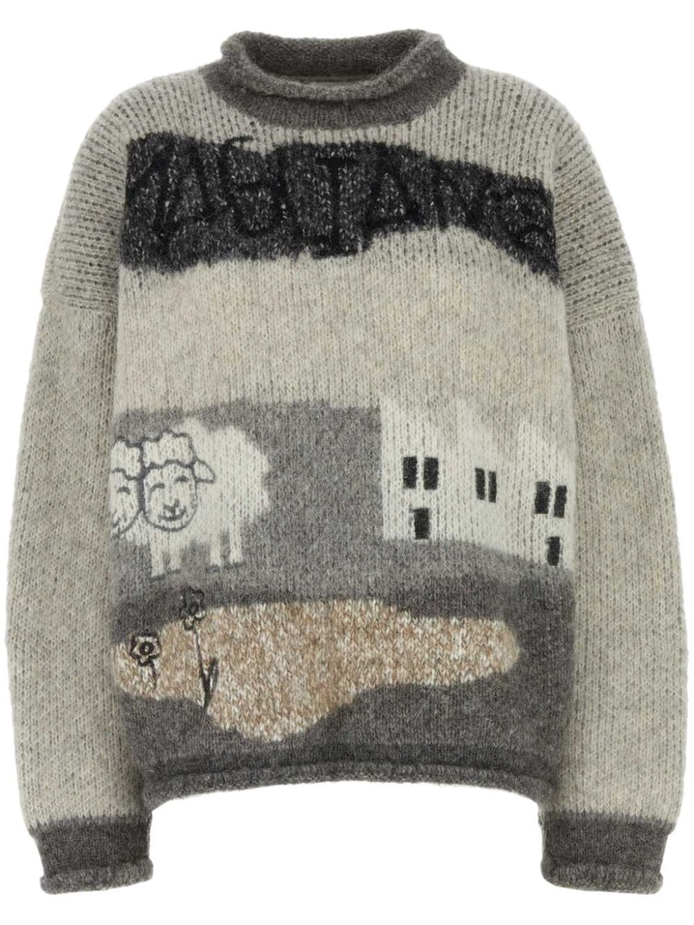 intarsia-knit logo sweater - 1