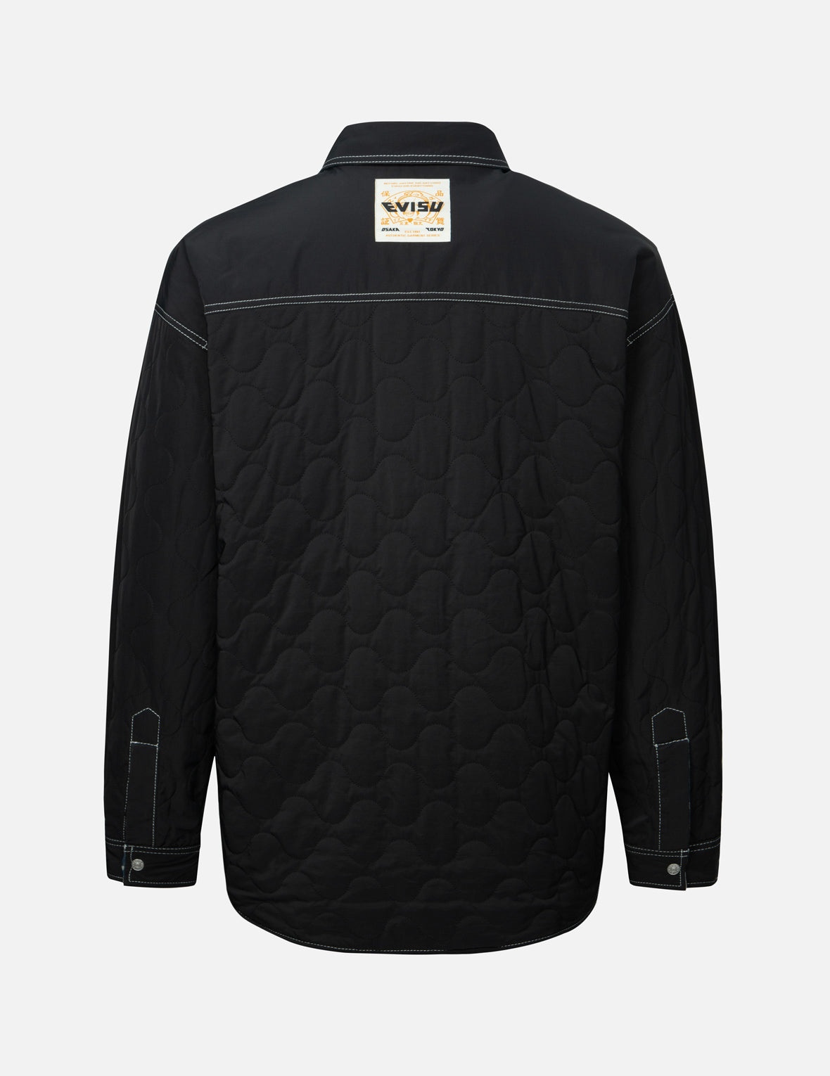 Reversible with Seagull Print Loose Fit Shirt Jacket - 7