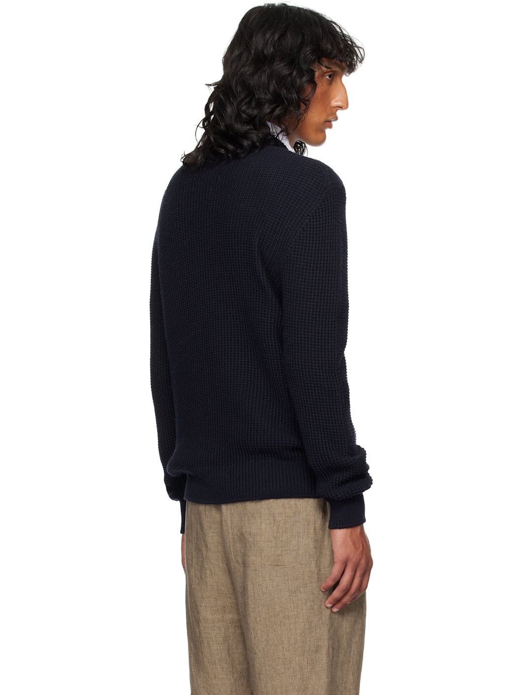 Navy Mariner Mock Neck Sweater - 3