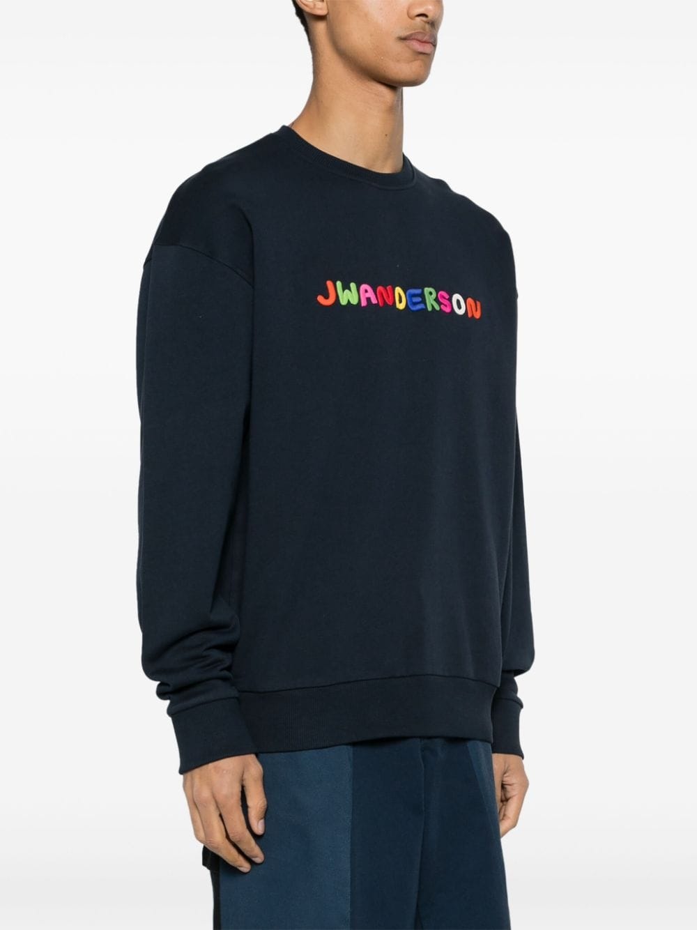 logo-embroidered cotton sweatshirt - 3