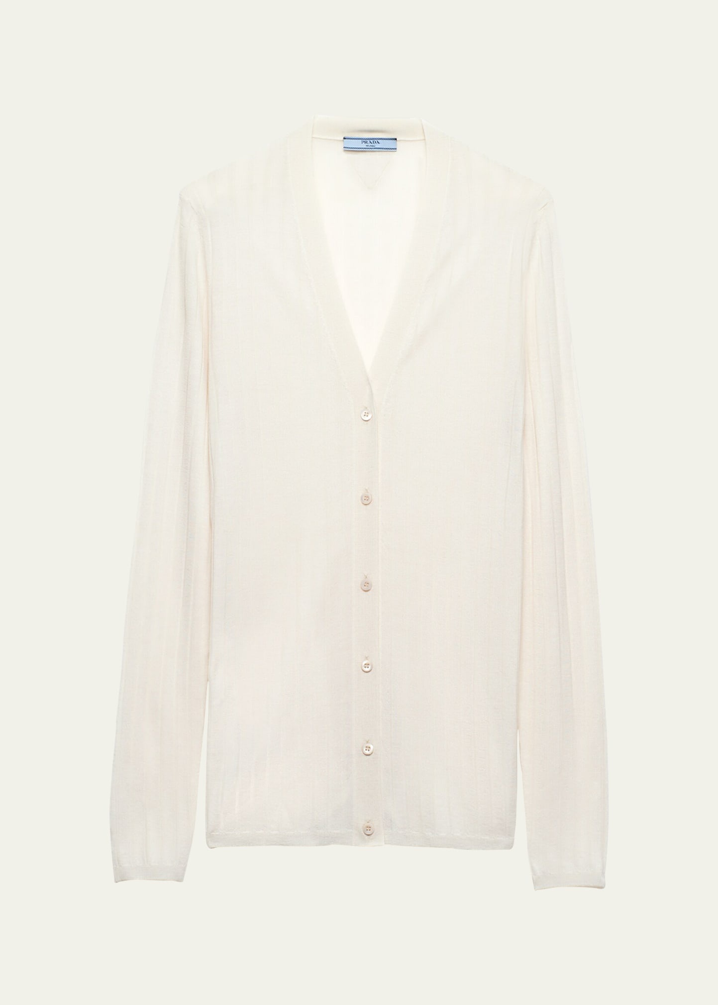 V-Neck Superfine Cashmere Cardigan - 1