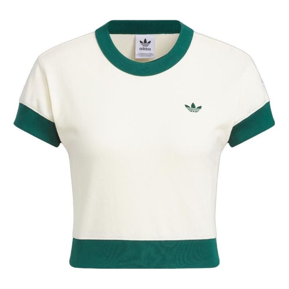 (WMNS) adidas Originals x Notitle Tennis T-Shirts 'White Green' IN1078 - 1