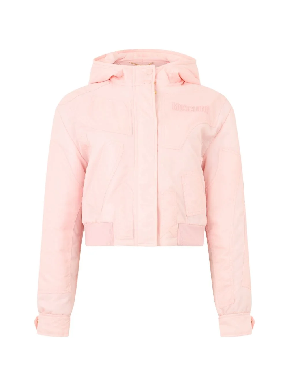 hooded zip-fastening cropped jacket - 1