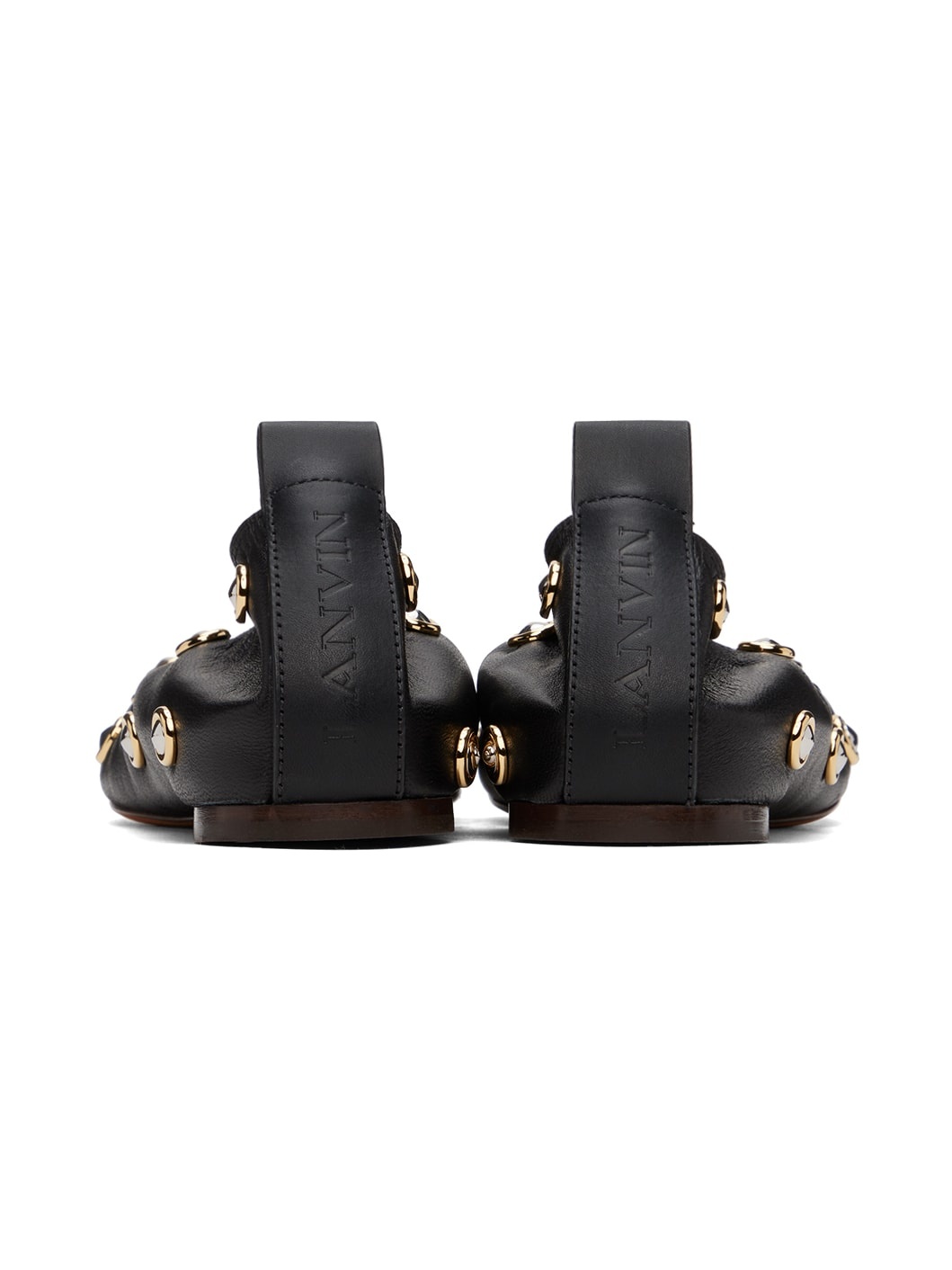 Black Studs Ballerina Flats - 2