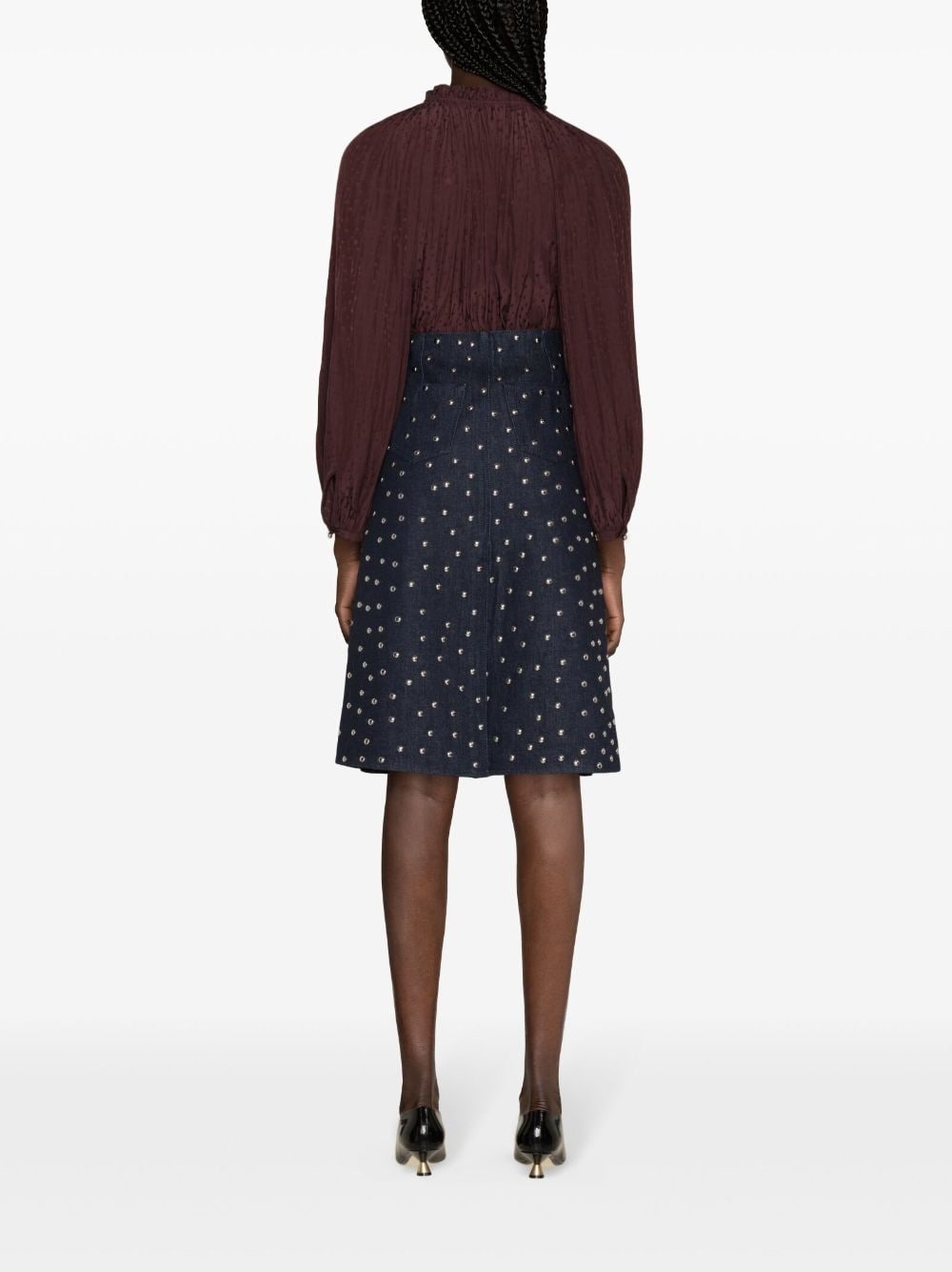 ruffle-detailed flared blouse - 4