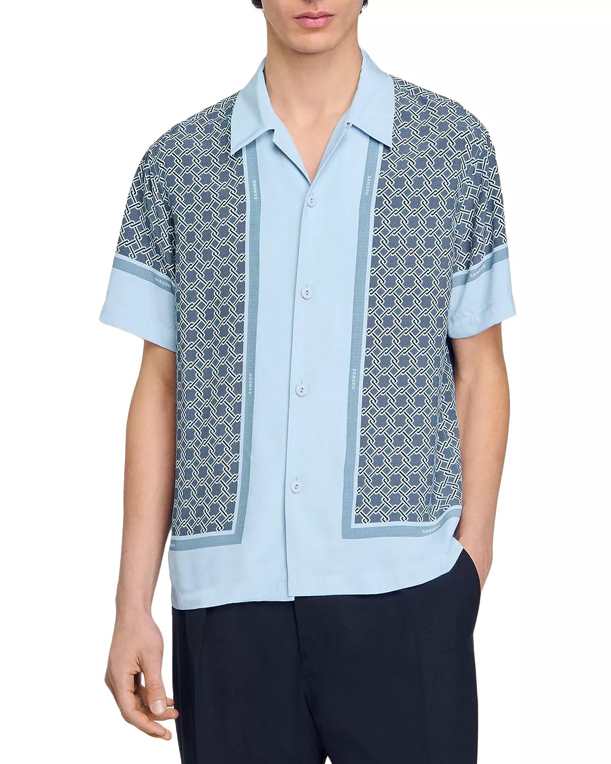 Short Sleeved Patterned Shirt - 1