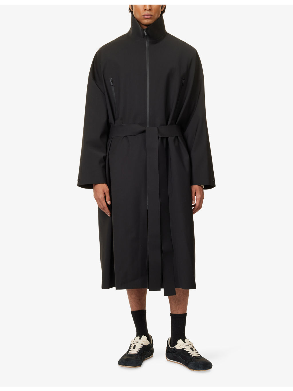 Relaxed-Fit Stretch-Woven Trench Coat - 3