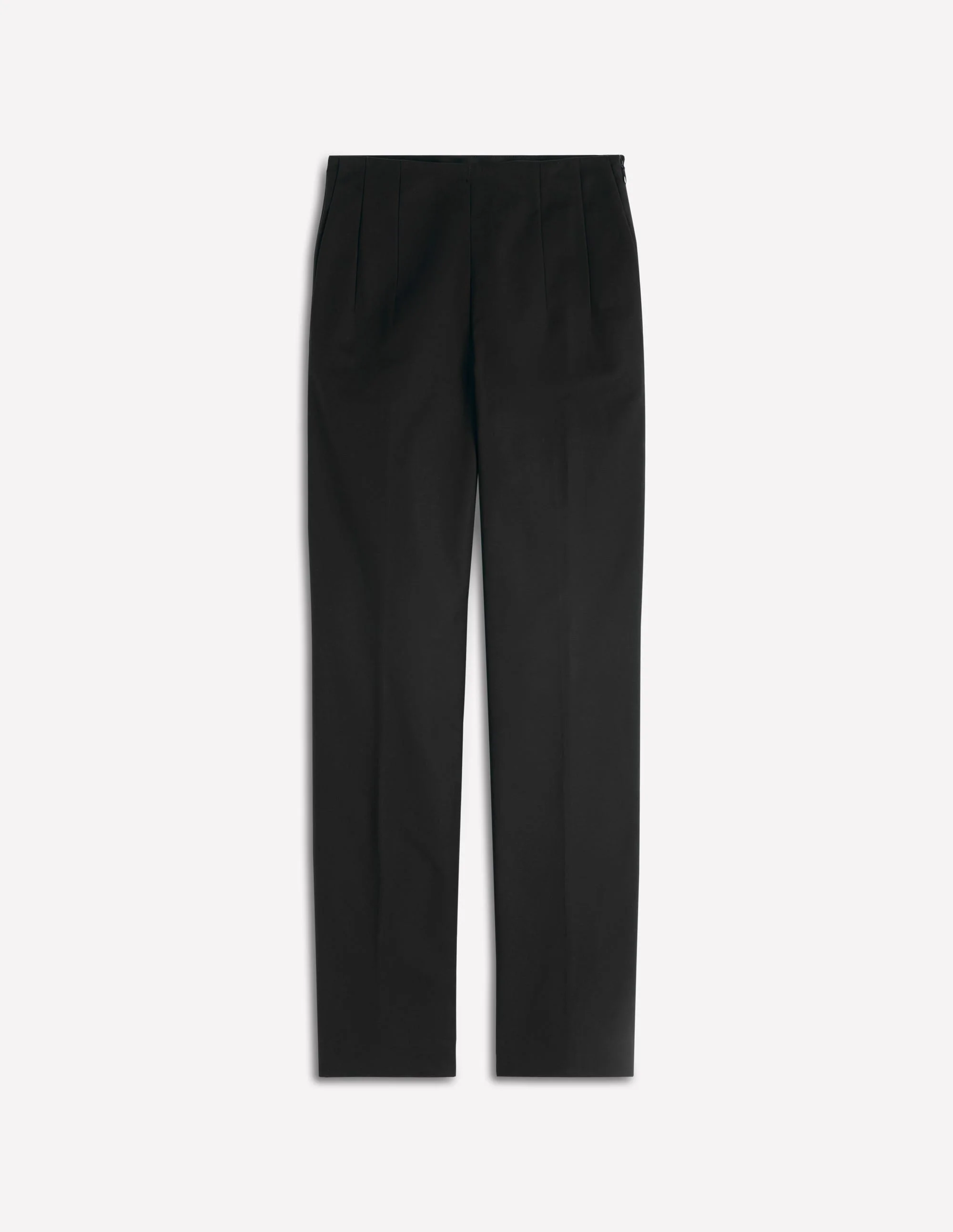 Slim Leg Cotton Pants-Black - 1