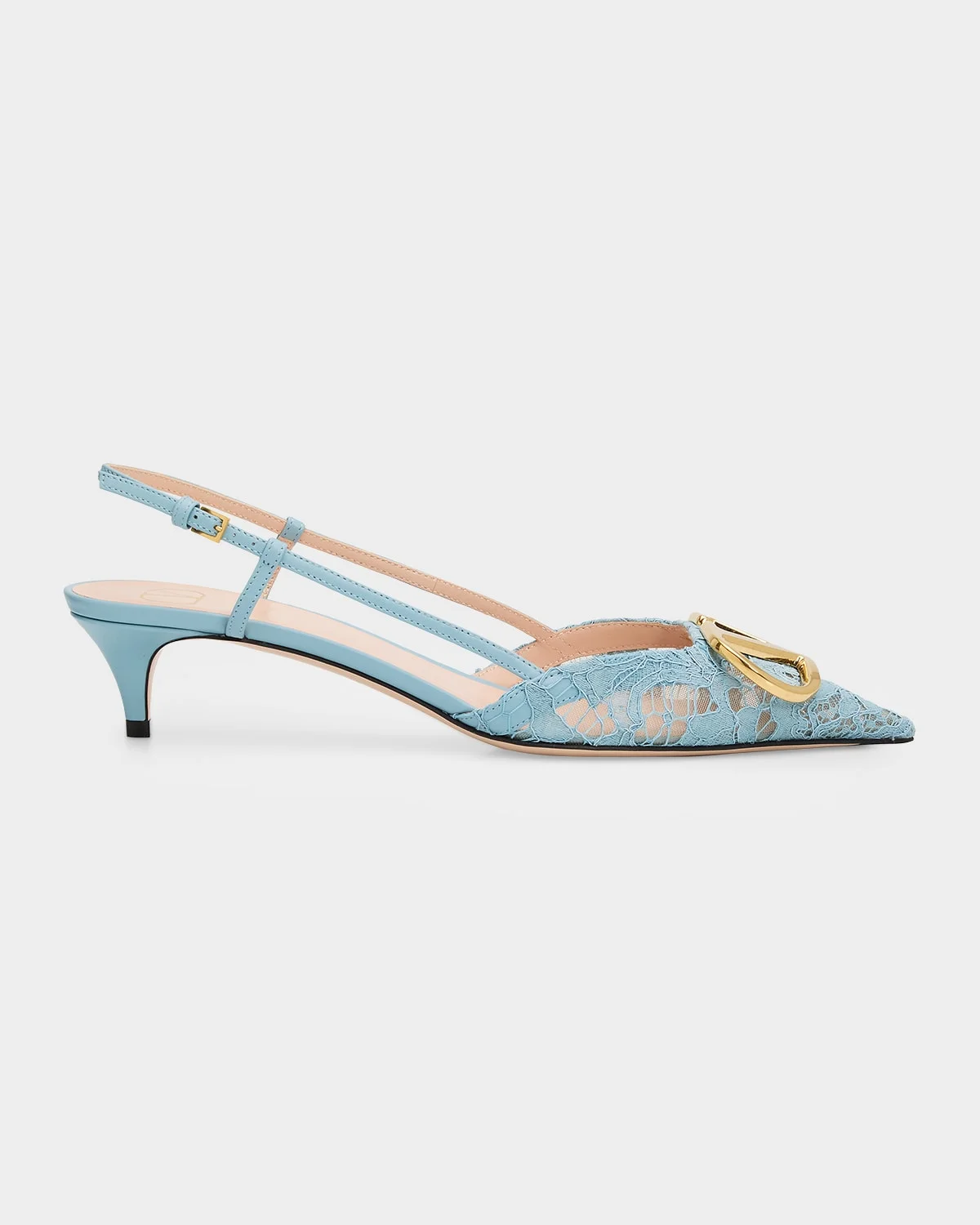 40mm VLogo Signature Lace Slingback Pumps - 1