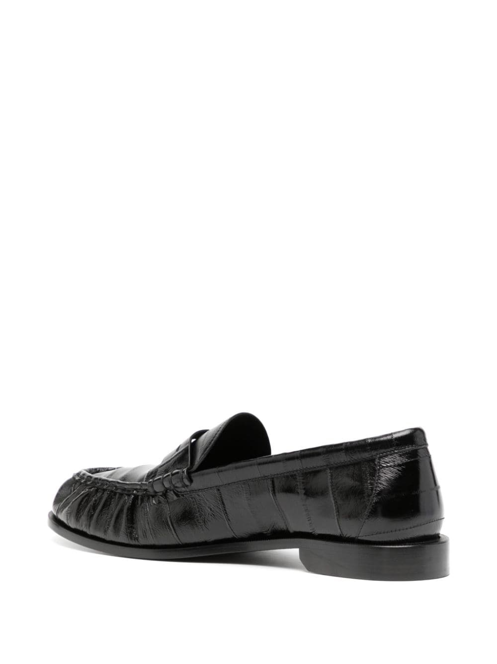 logo-plaque leather loafers - 3