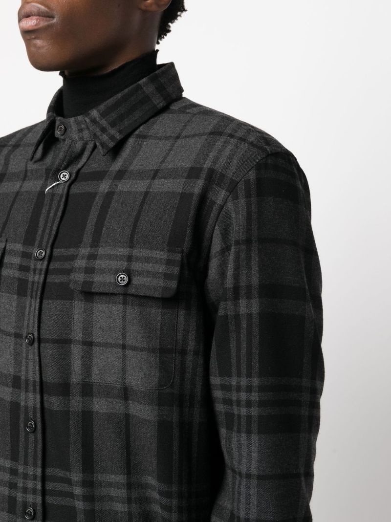 Glen-check wool-cashmere shirt - 4