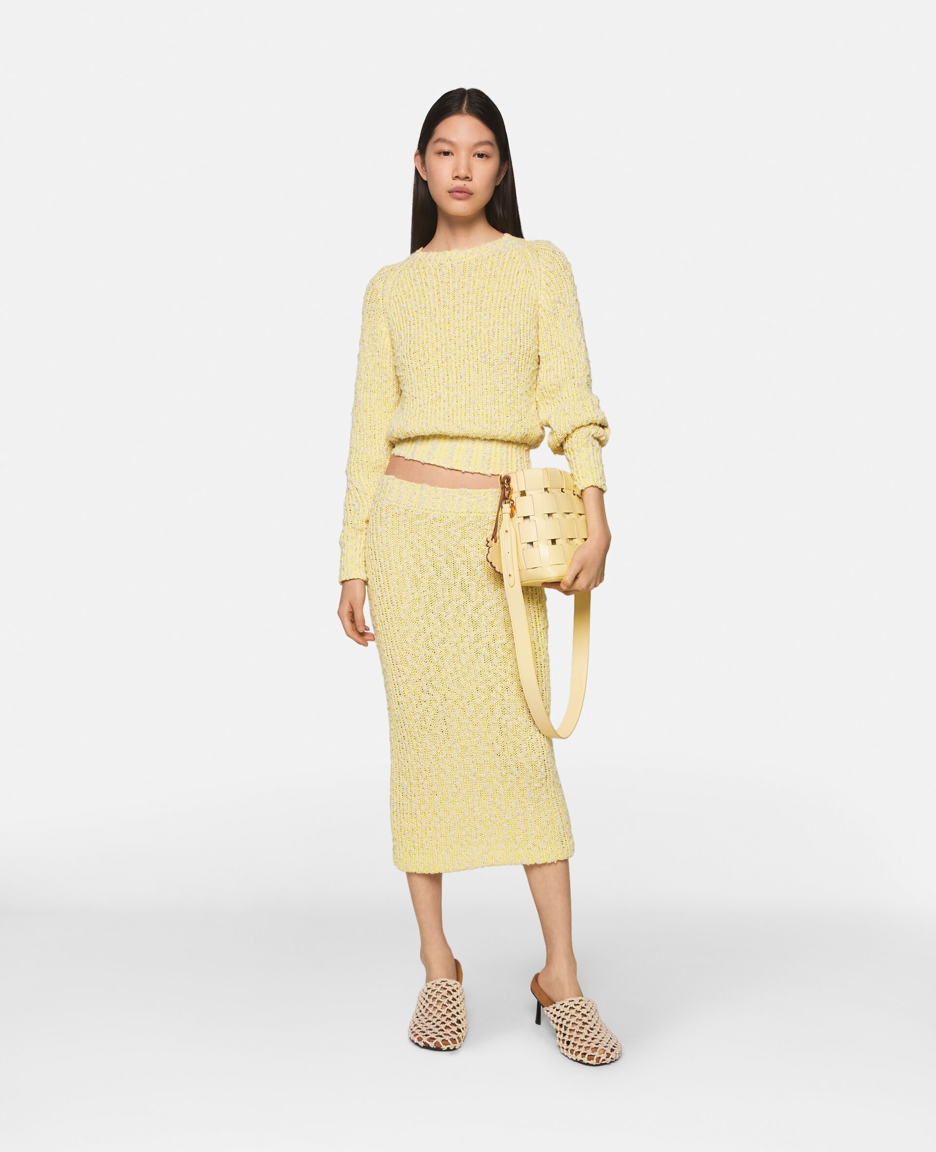 Textured Cotton Knit Midi-Skirt - 2
