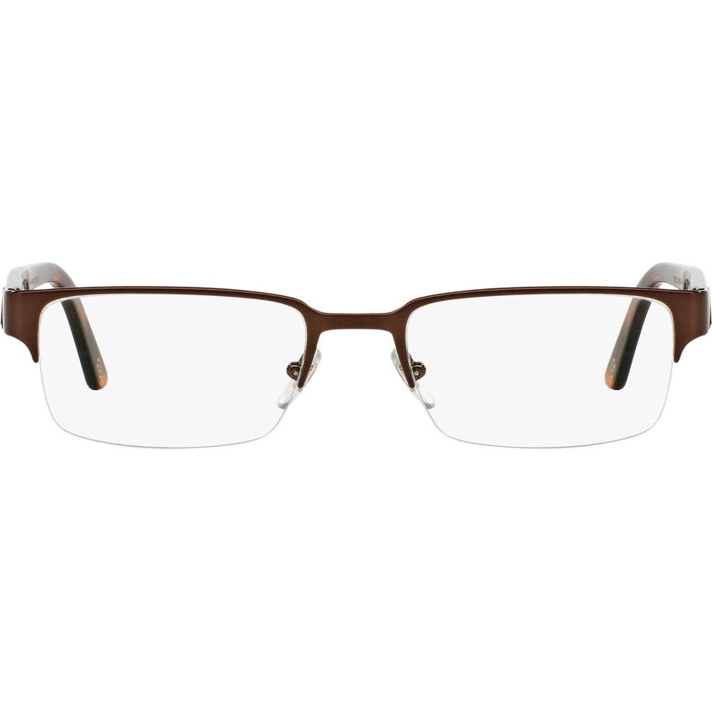 Versace 53mm Rectangle Optical Glasses in Brushed Brown at Nordstrom - 1