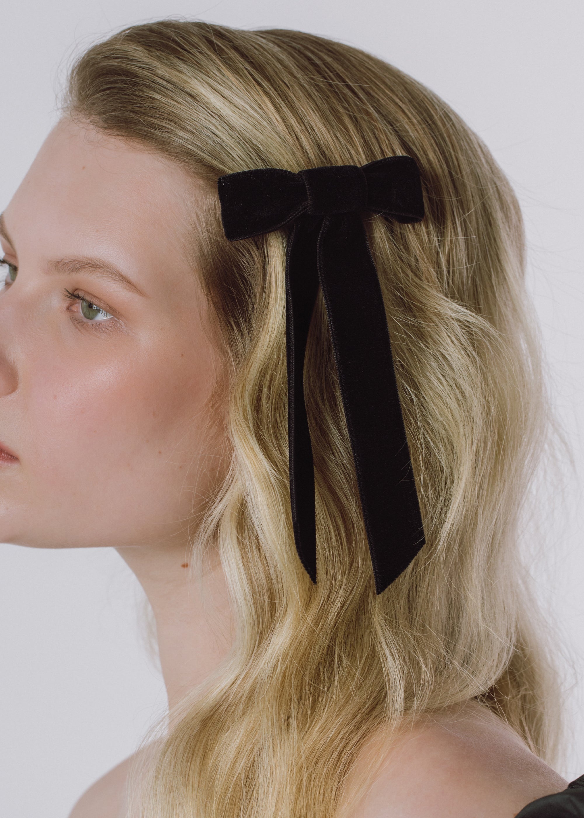 Velvet Bow Barrette - 3