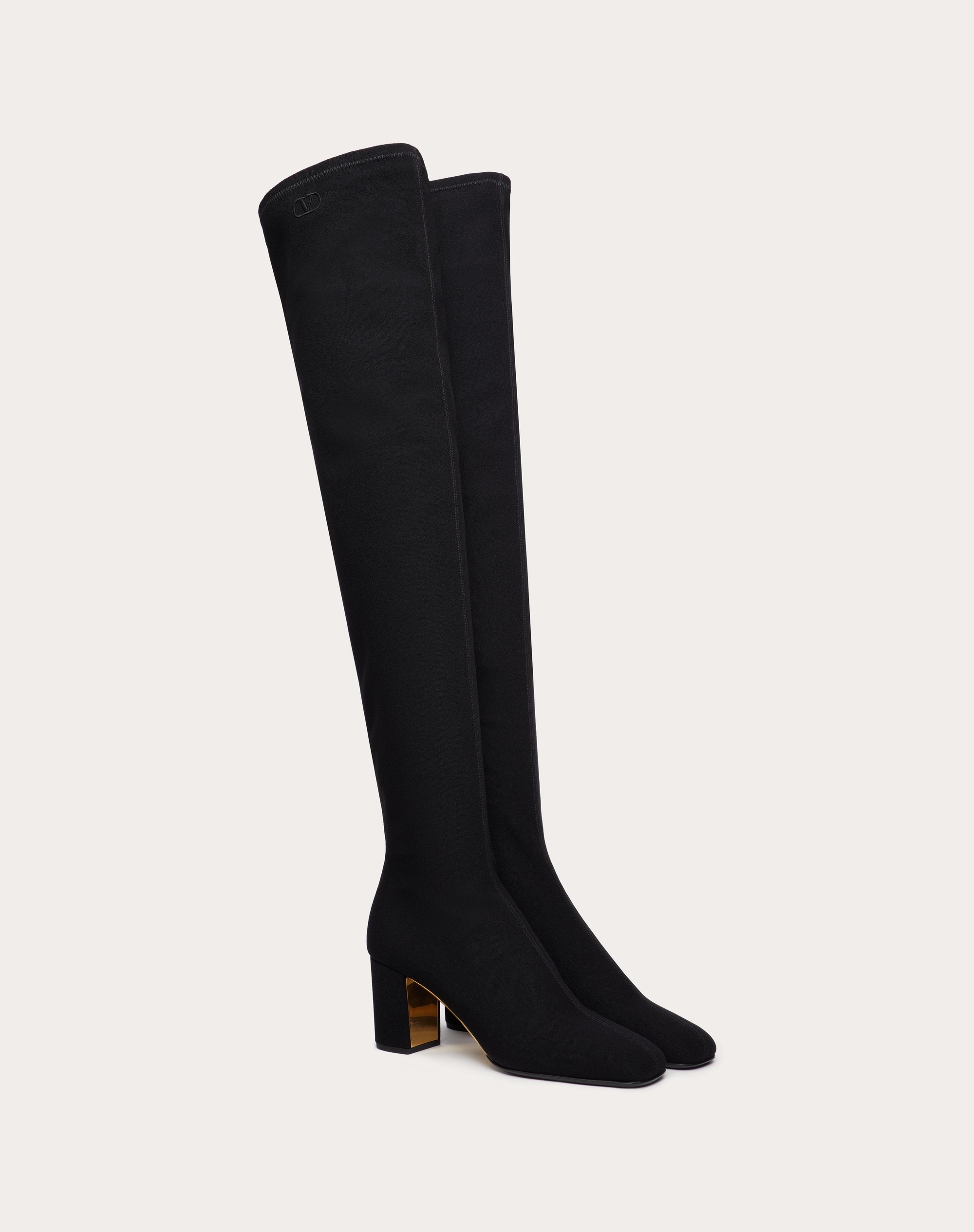 VALENTINO GARAVANI GOLDEN WALK OVER-THE-KNEE BOOT IN STRETCH FABRIC 70MM - 2