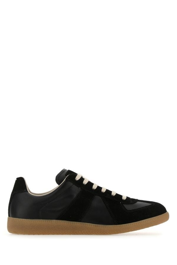 Maison Margiela Woman Black Leather Replica Sneakers - 1