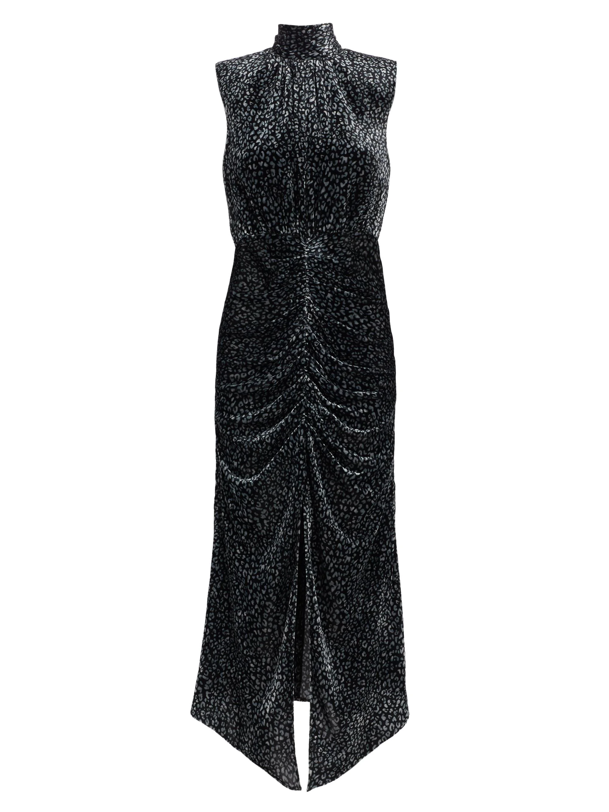 Women's Lennon Speckled Ruched Midi-Dress - Black Combo Printed Velvet - 1