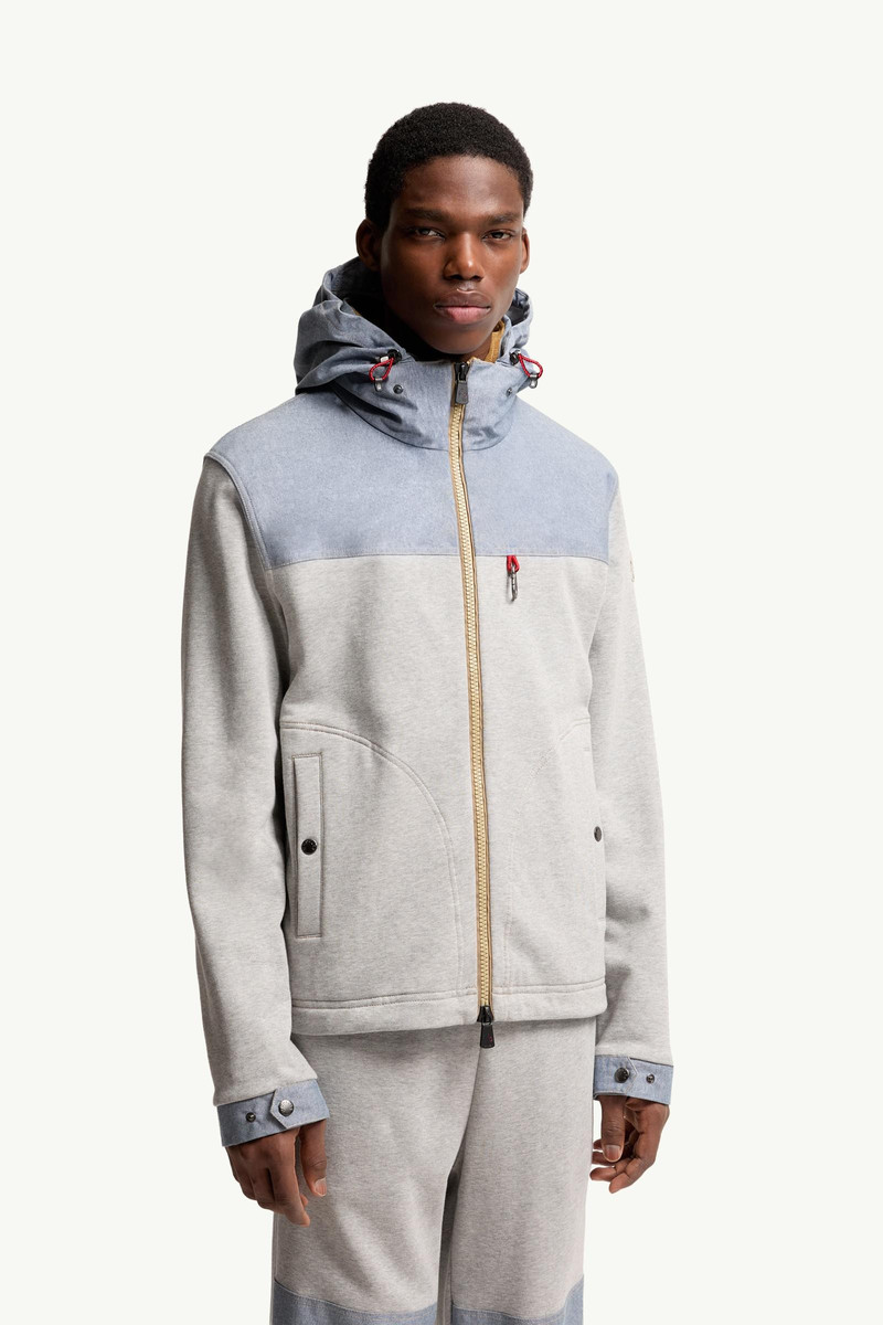 Cotton & Chambray Zip-Up Sweatshirt 4