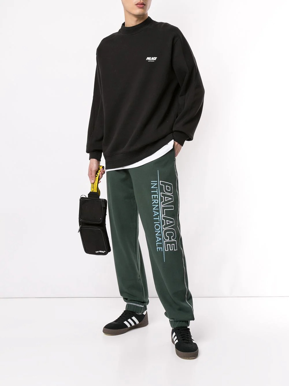 logo embroidered track trousers - 2