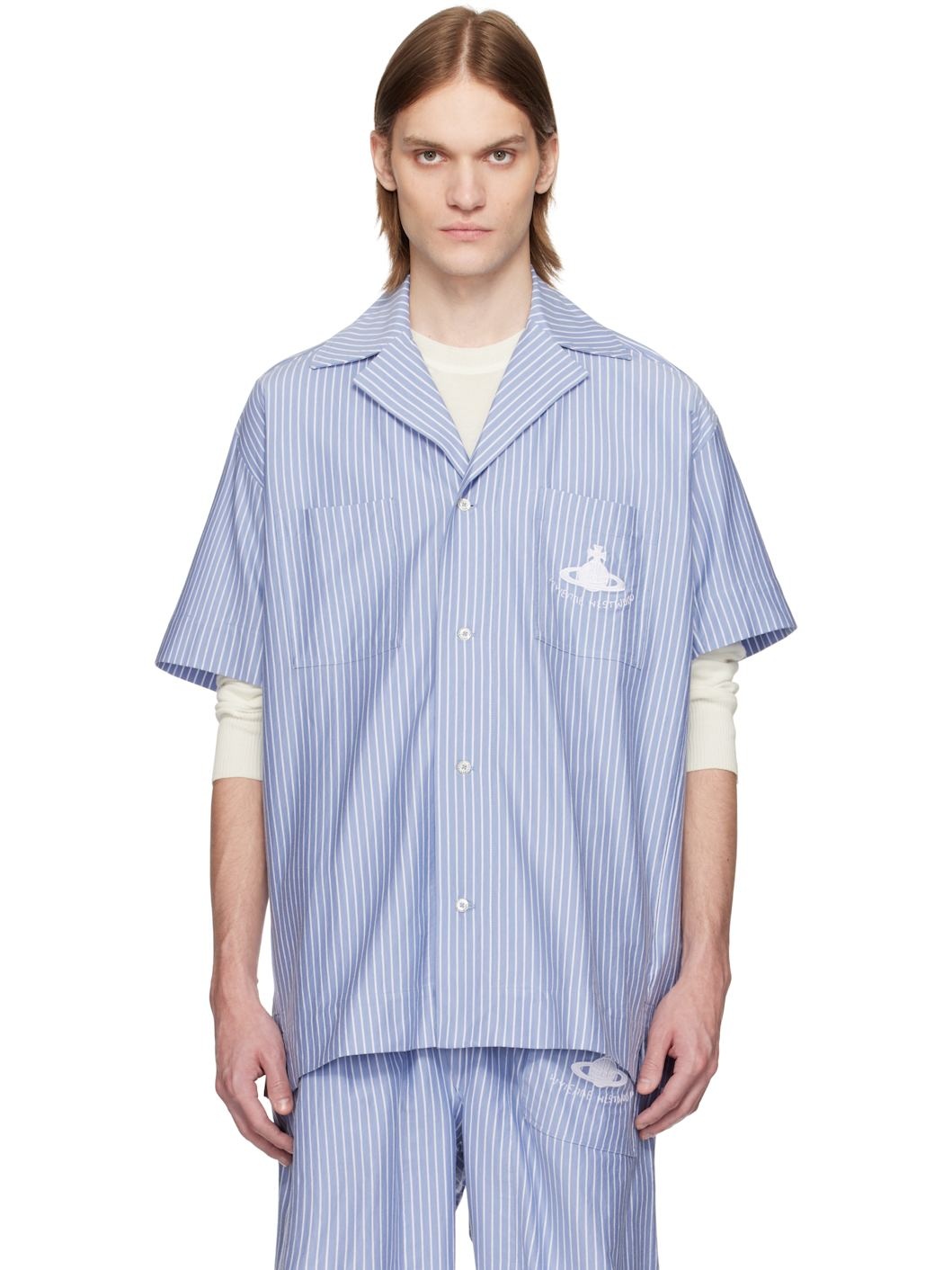 Blue & White Camp Shirt - 1