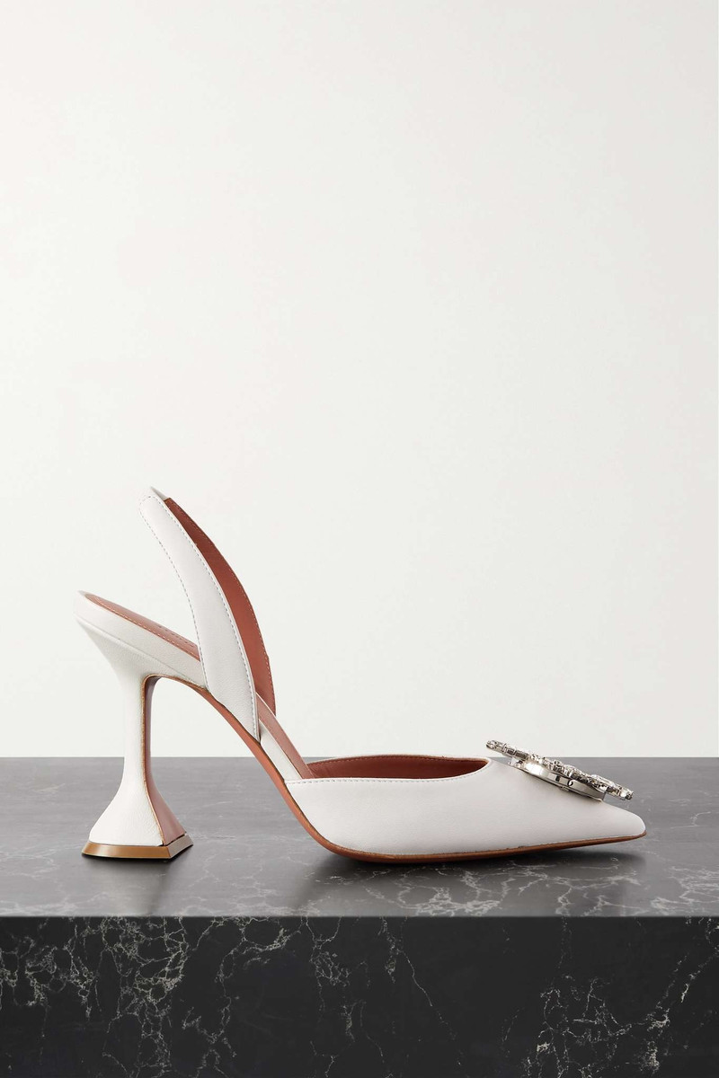 Begum Swarovski crystal-embellished leather slingback pumps - 1