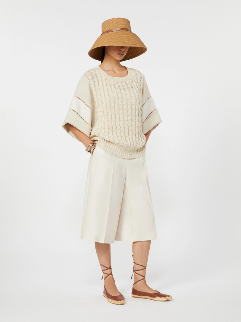 Max Mara SCATOLA Loose-fit linen yarn sweater - BEIGE outlook