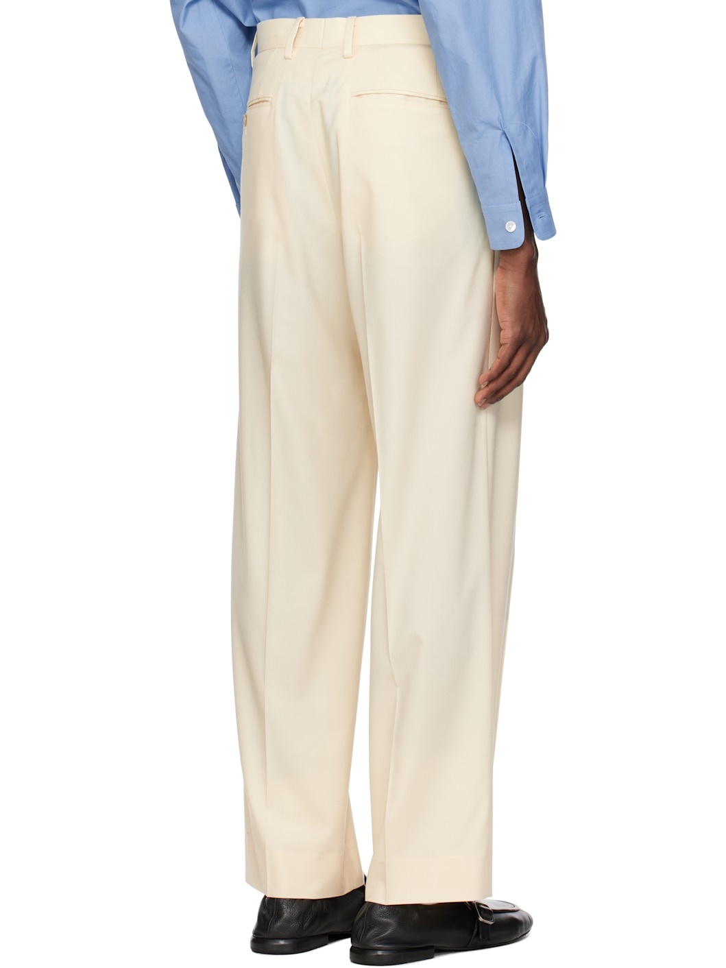 Off-White Super Fine Tropical Wool Two-Tuck Trousers - 3