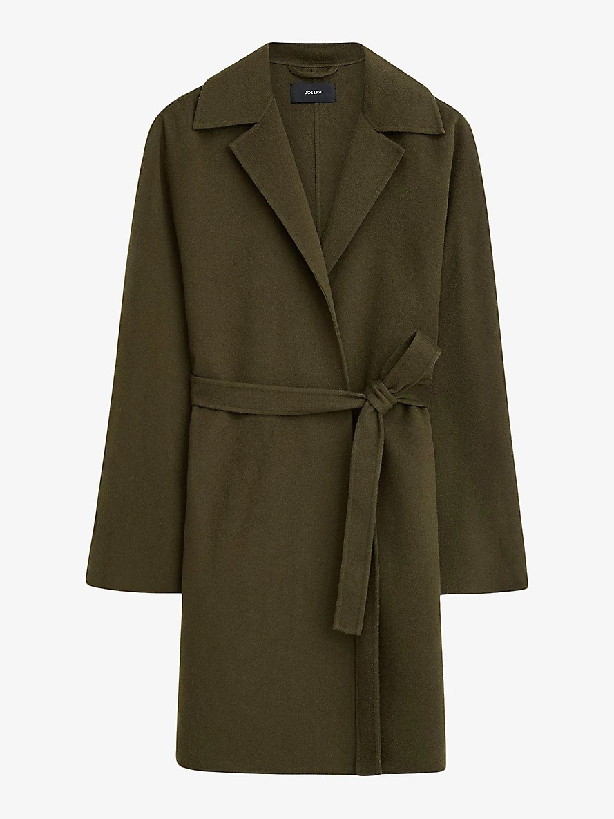 Cranwood tie-waist wool-blend coat - 1