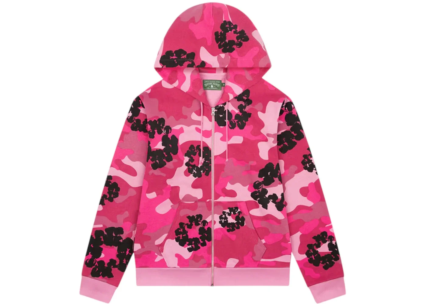 Denim Tears The Cotton Wreath Zip Sweatshirt Pink Camo - 1