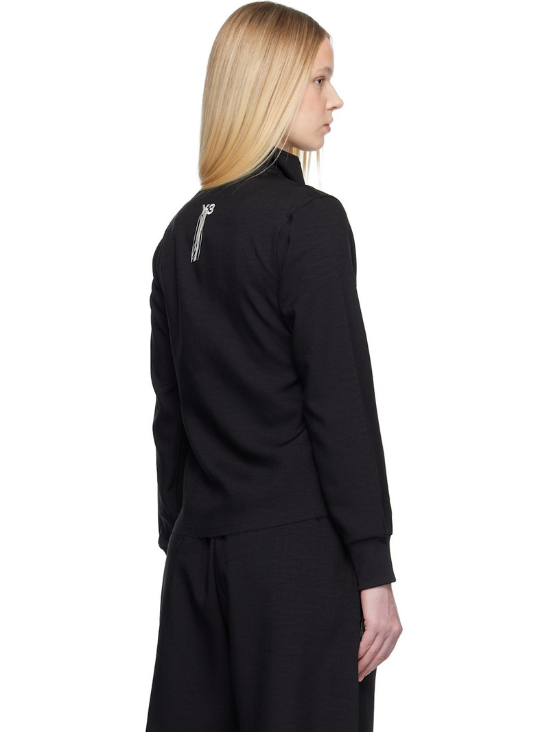 Black Sport Uniform Raw Cut 3 Stripes Track Jacket 3