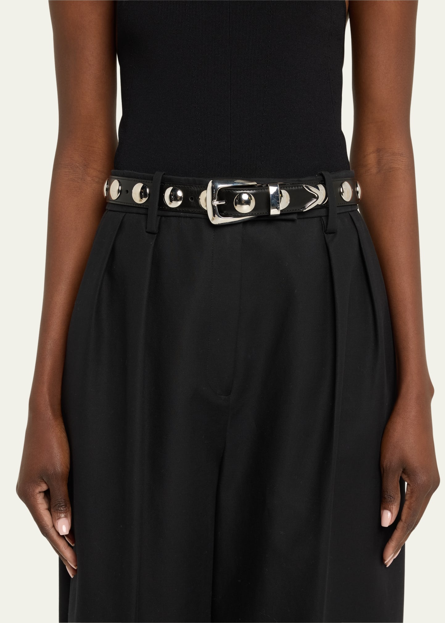 Benny Silvertone Studded Leather Belt - 2