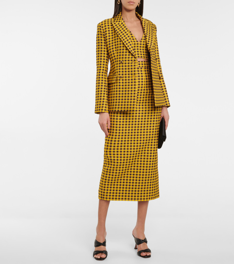 EMILIA WICKSTEAD Joice gingham cloque crop top outlook