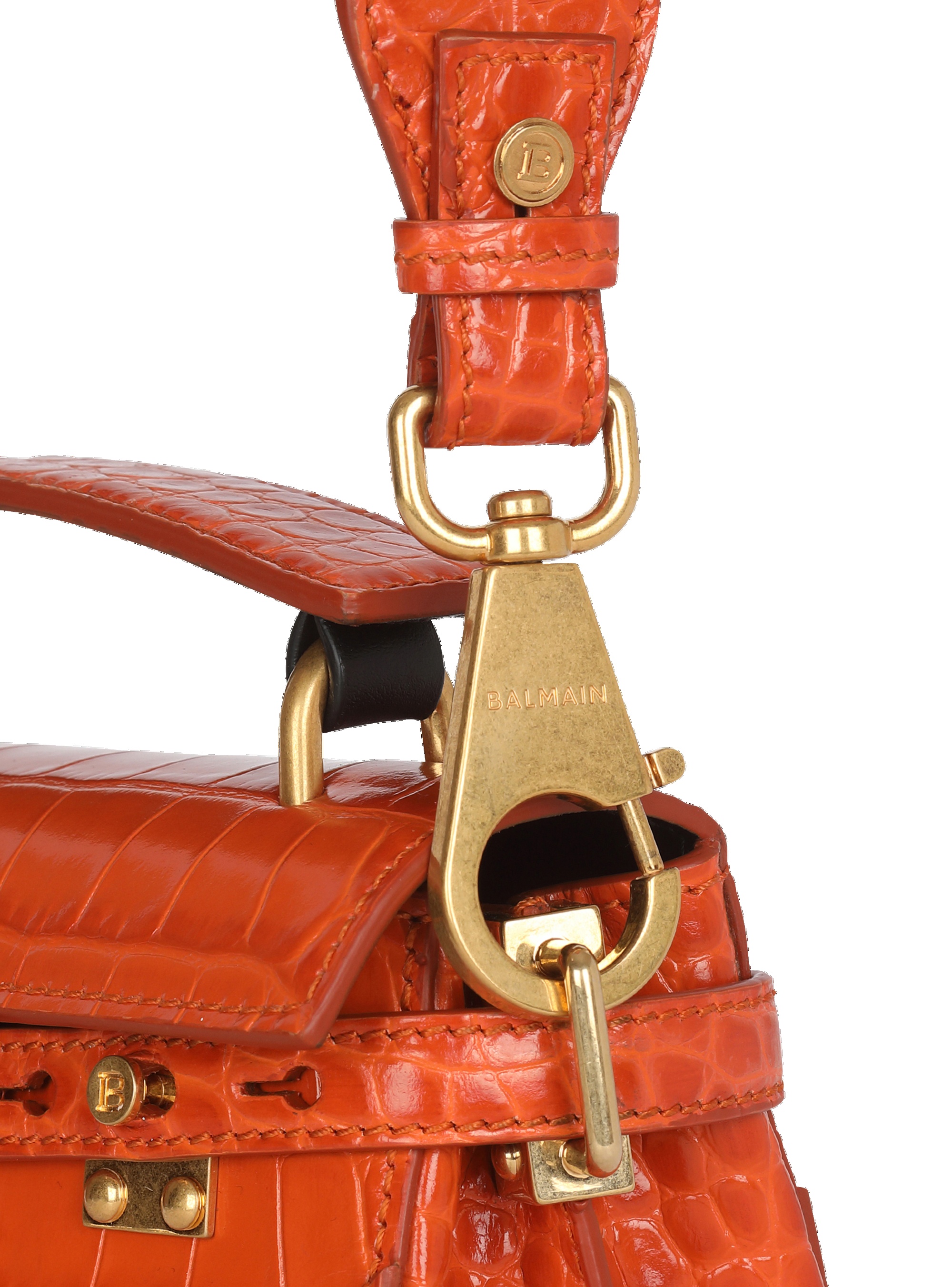 Crocodile-embossed leather B-Buzz 19 bag - 8
