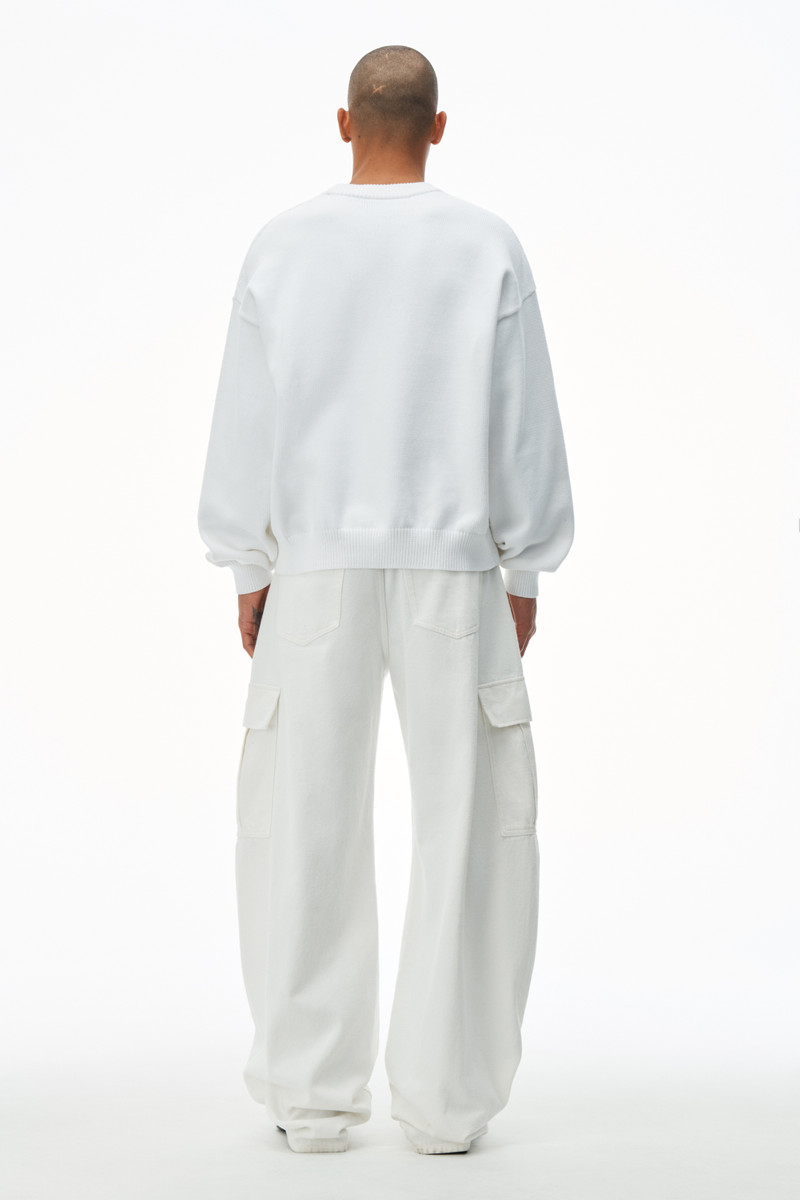 Pullover with hand crochet logo 4