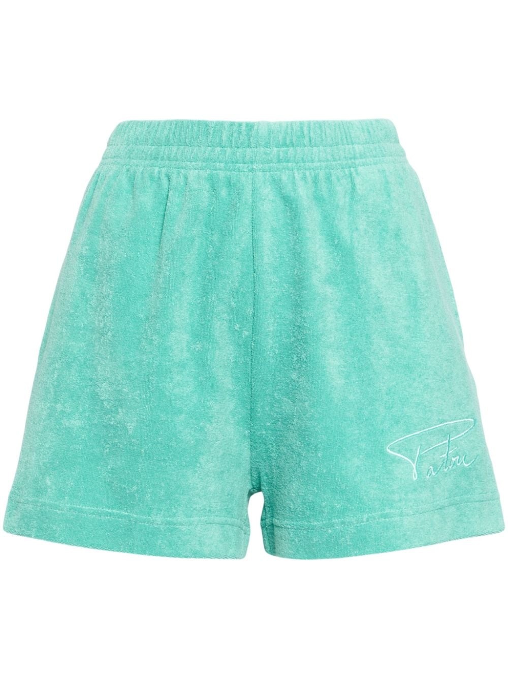 logo-embroidered cotton shorts - 1