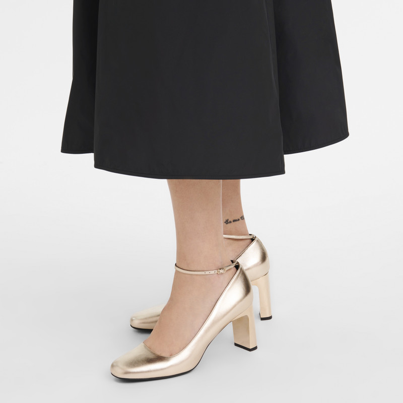 Longchamp Longchamp Métal Pumps Pale gold - Leather outlook