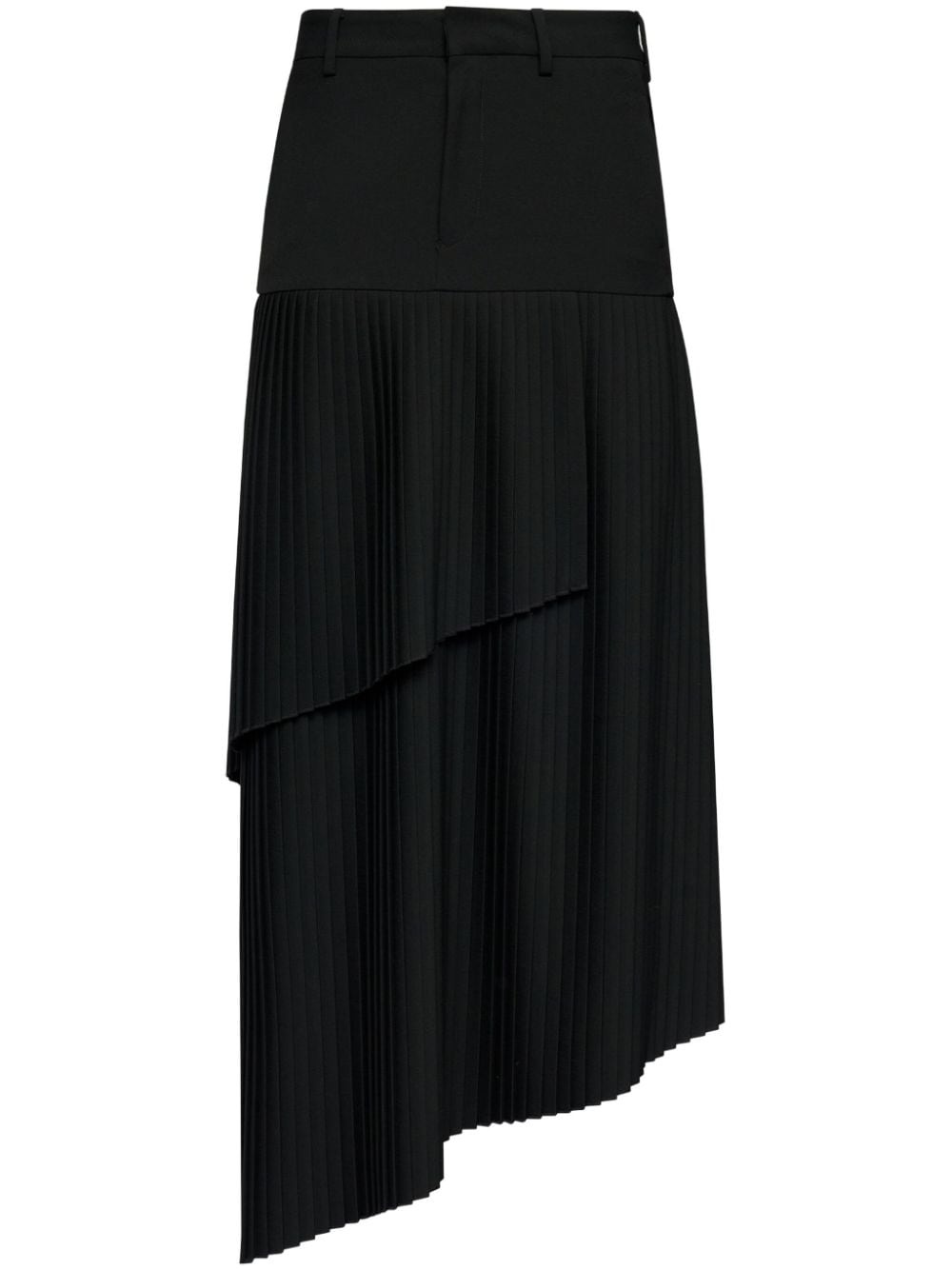 asymmetric fluid gabardine maxi skirt - 1