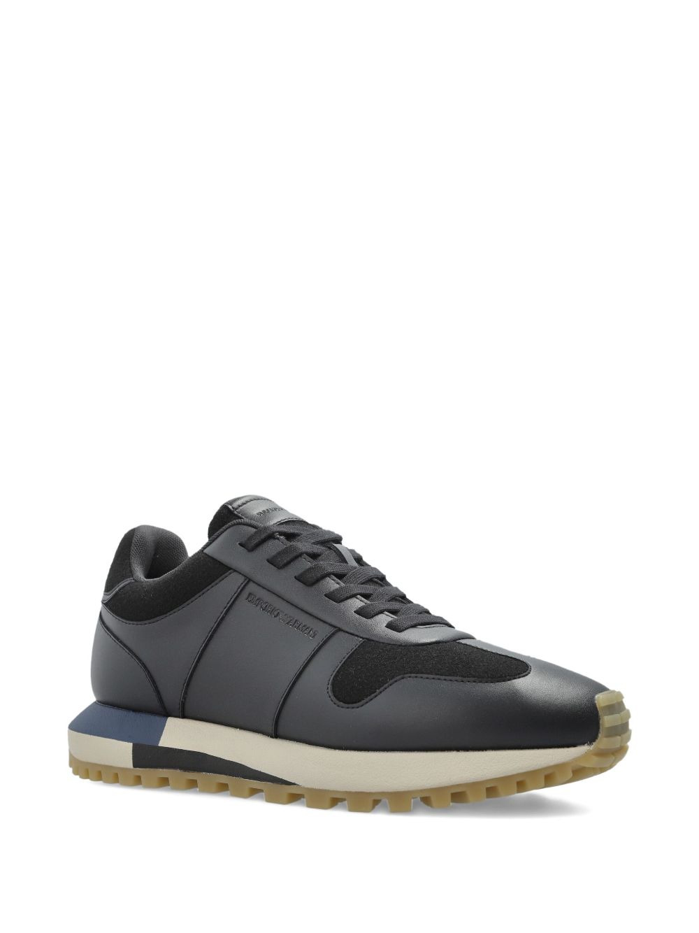 leather panelled sneakers - 2