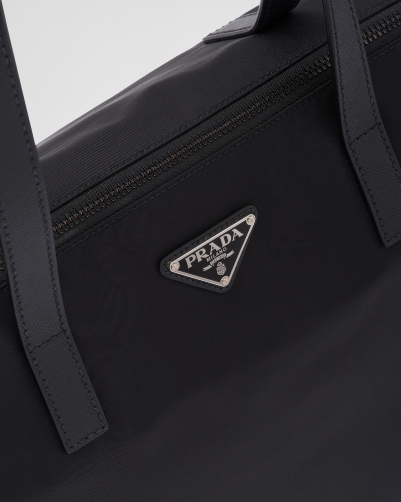Re-Nylon and Saffiano leather tote bag 6