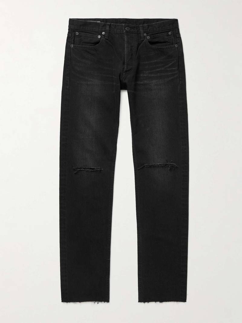Slim-Fit Distressed Jeans 1