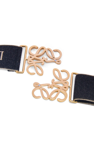 Loewe Anagram elastic belt in webbing and brass outlook