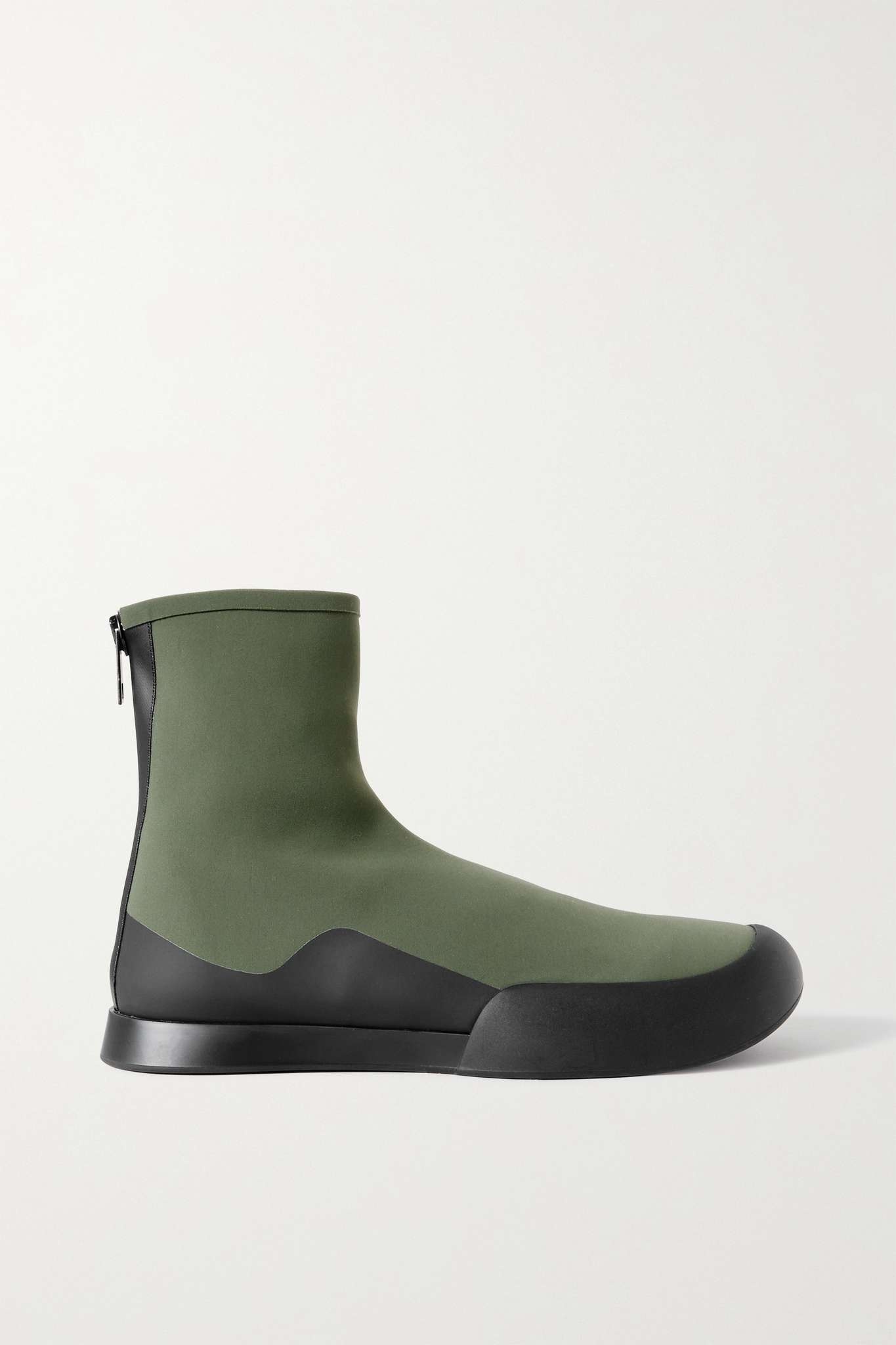 Rubber-trimmed scuba ankle boot - 1