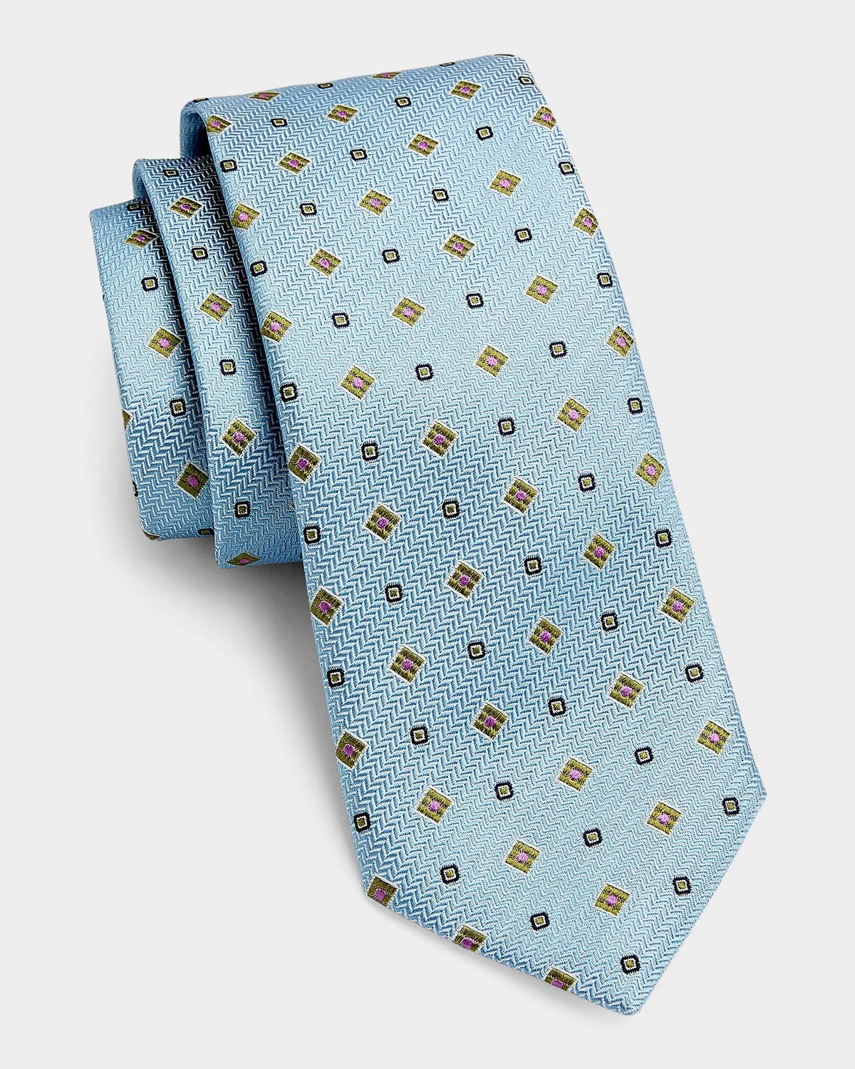 Chevron Medallion Silk Tie - 1