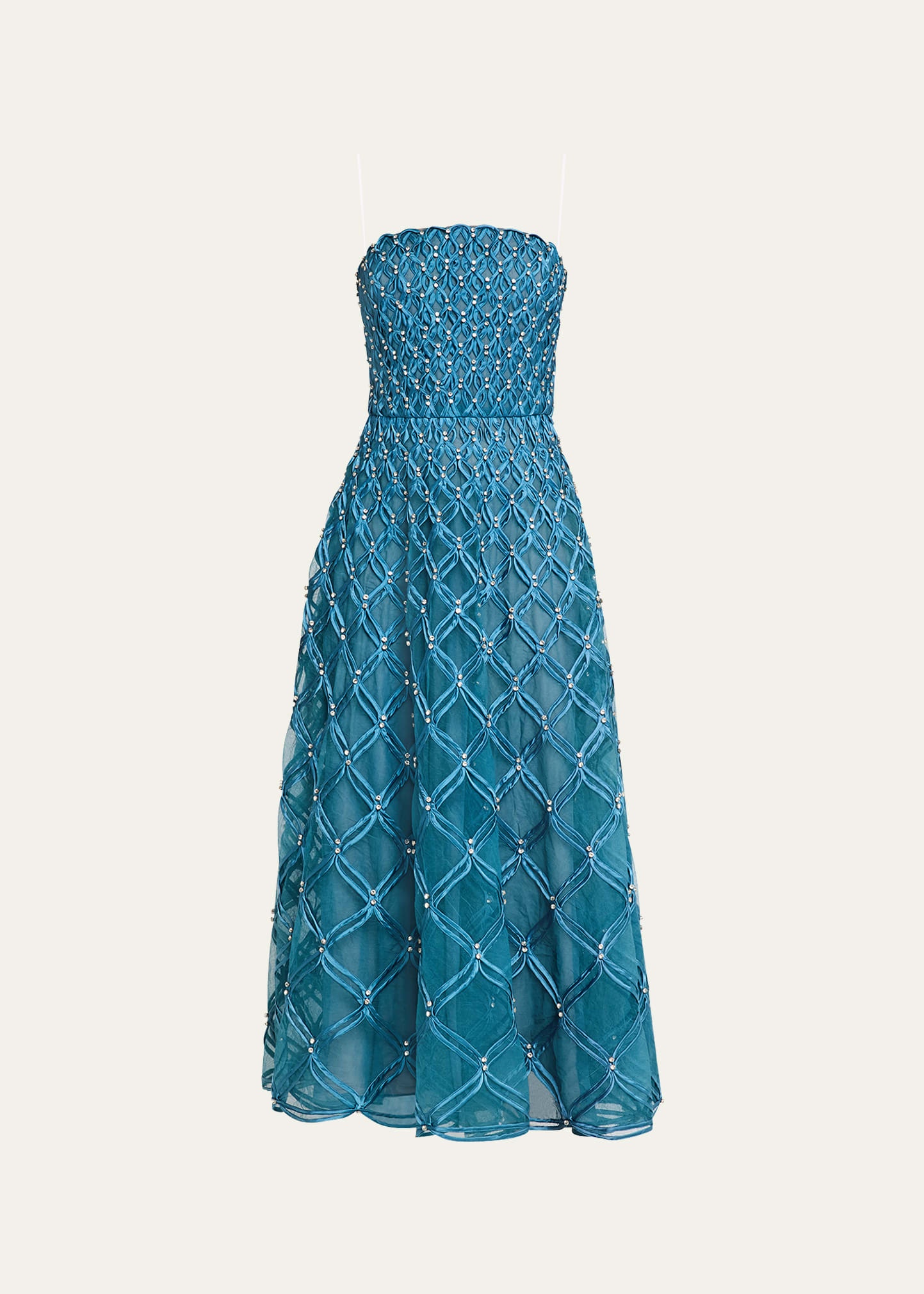 Xolani Strapless Embellished Midi Dress - 1