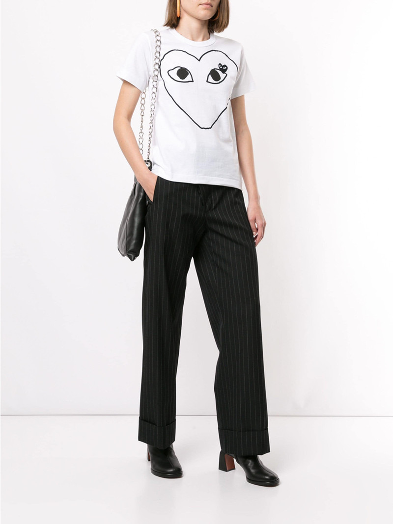 Comme des Garçons PLAY logo-patch printed T-shirt outlook