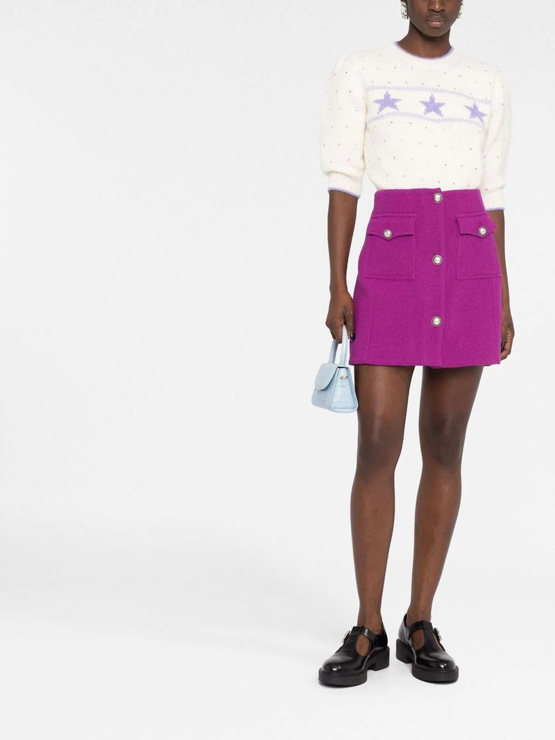 Alessandra Rich star knit rhinestone top outlook