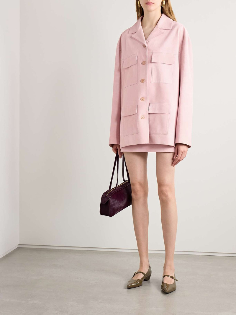 KHAITE Morsson suede jacket Baby pink outlook