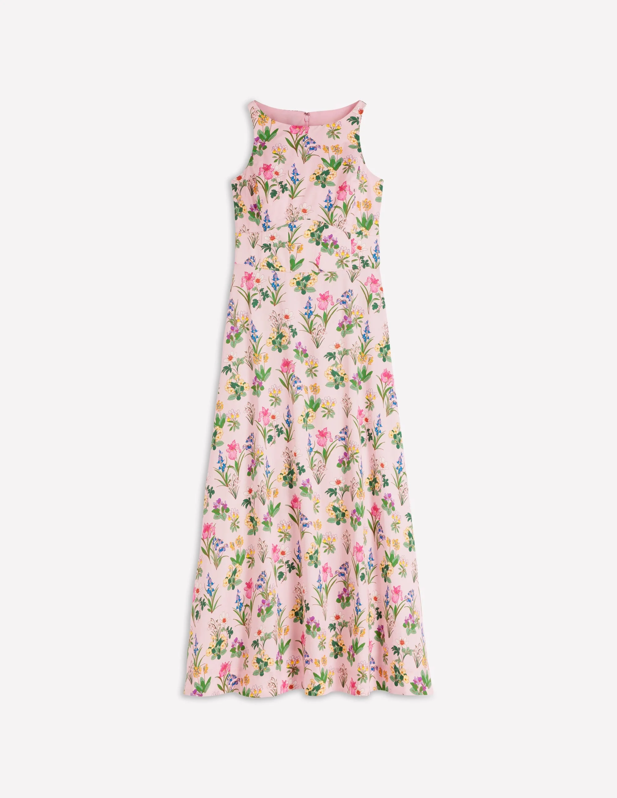 Silvia Boned Bodice Maxi Dress-French Pink, Delicate Blossom - 1