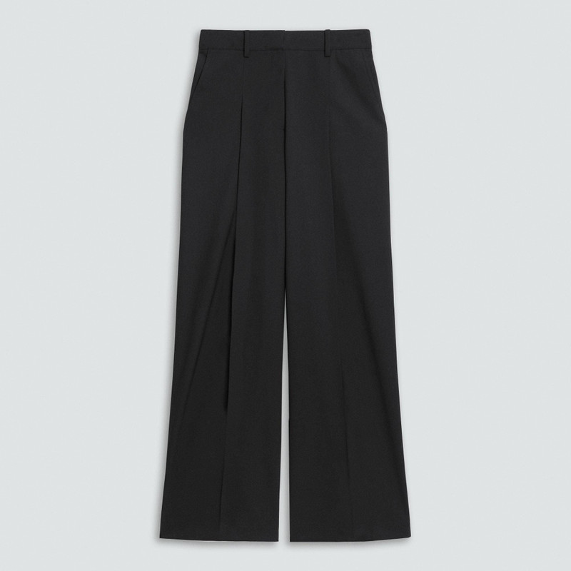 Pleated Wide-Leg Pant, 33'' in Good Wool 1