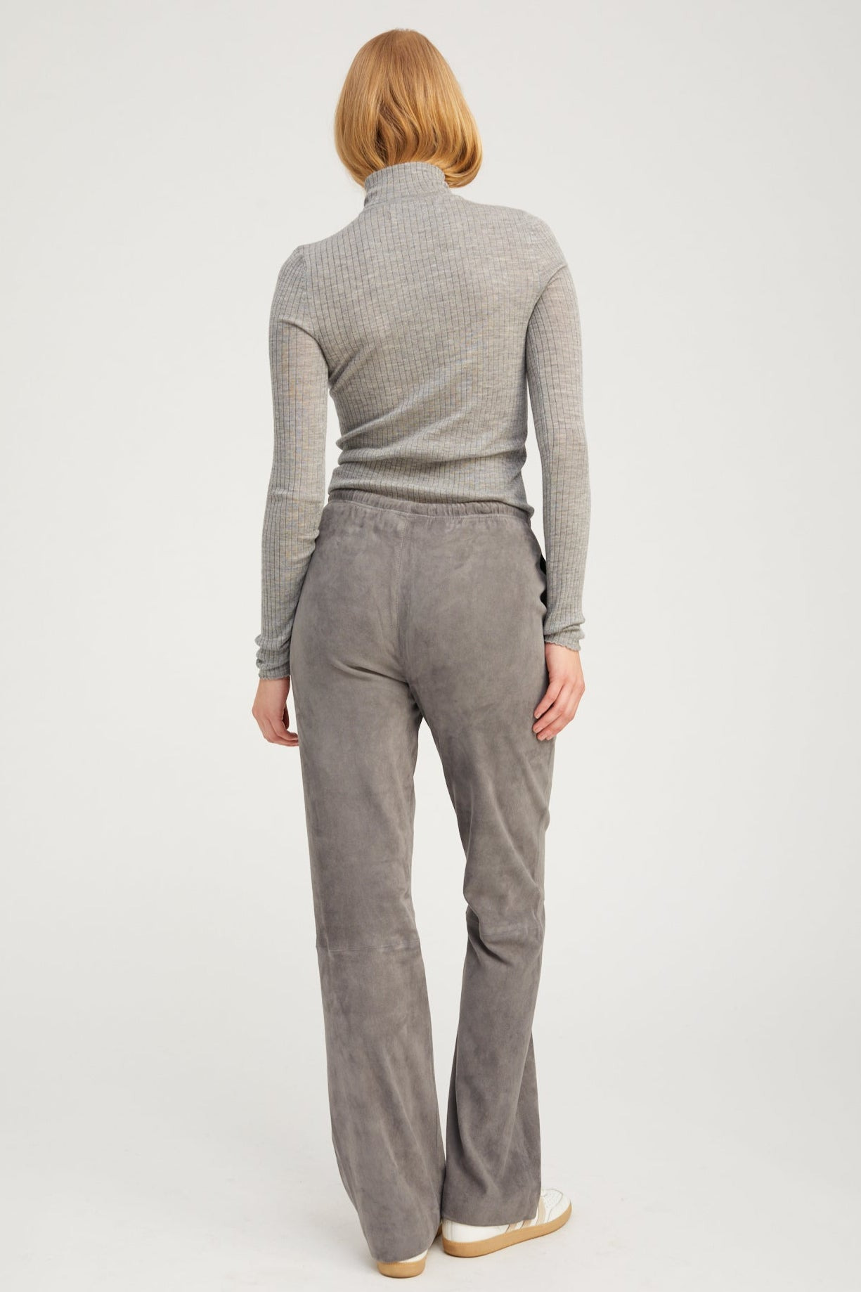 GREY CASHMERE MOCK NECK - 5